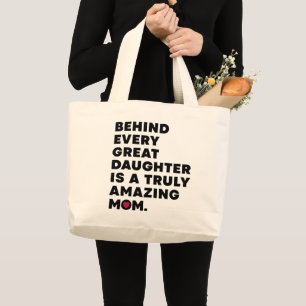 Cute Design Expression Text for Mother's Day Large Tote Bag
