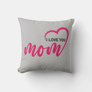 Cute Design Text I Love You Mum for Mothers day Th Cushion