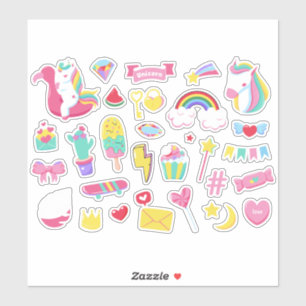 Cute Designs Bundle Unicorn Girls Fairy Stickers