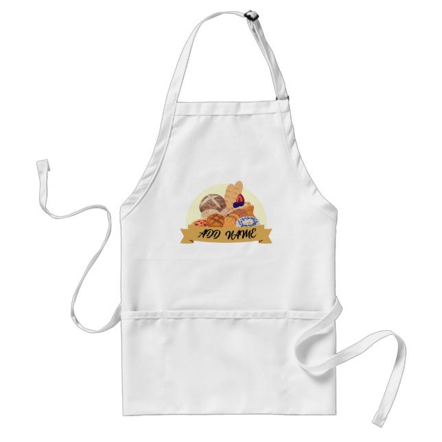 Cute dessert Bread baking bakery custom name Standard Apron (Front)