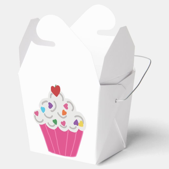Cute Dessert Pink Cupcake Favour Box (Opened)
