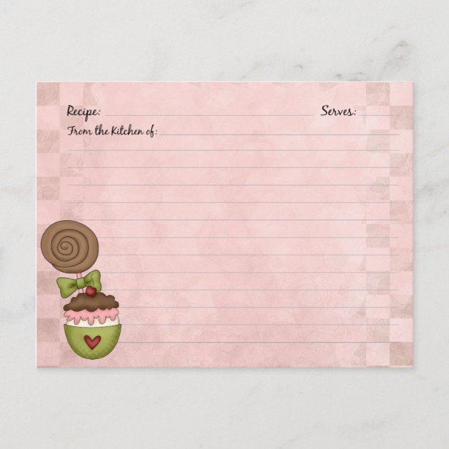 Cute Dessert Recipe Cards (Front)