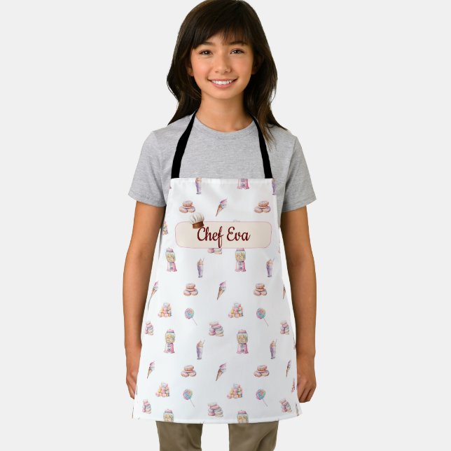 Cute Dessert Sweet Treats Personalised Kids Apron (Insitu)