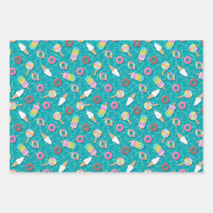 Cute Desserts Wrapping Paper Sheet