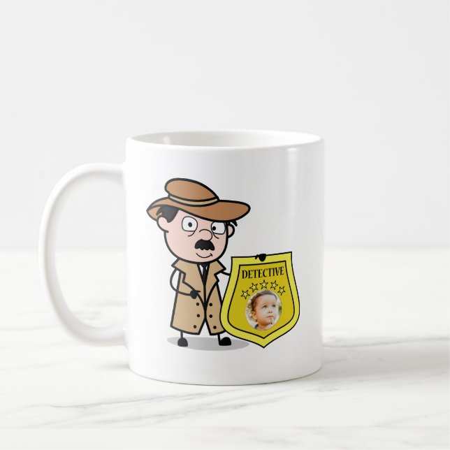 Cute Detective Kids Photo Coffee Mug (Left)