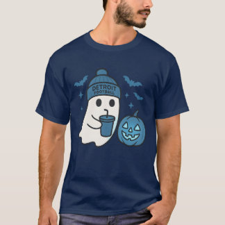 Cute Detroit Football Ghosts Halloween T-Shirt