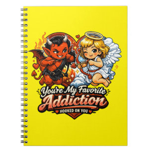 Cute Devil & Angel Valentine Day Love Design Notebook