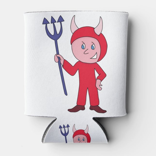 Cute Devil Halloween Costume Can Cooler (Front)