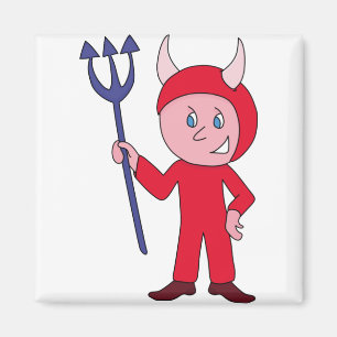 Cute Devil Halloween Costume Magnet