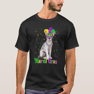 Cute Devon Rex Cat Animals Mardi Gras Carnivals T-Shirt