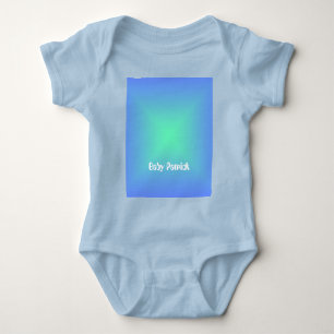 Cute diamond blue to aquamarine green personalised baby bodysuit