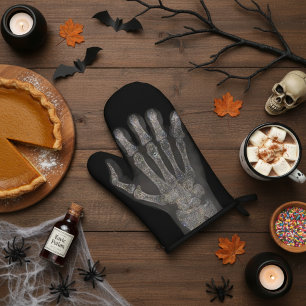 Cute Diamond Skeleton Hand Oven Mitt