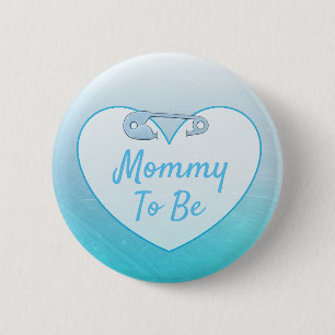 Cute Diaper Pin Heart Blue Mum to Be