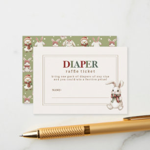Cute Diaper Raffle Ticket of Winter Baby Shower Enclosure Card