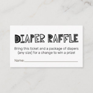 Cute Diaper Raffle Tickets Enclosure Card