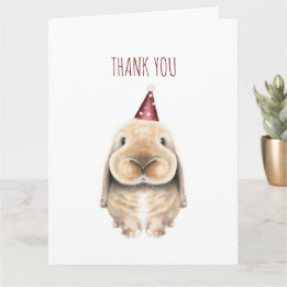 Cute Digital Bunny Thank You Card