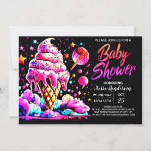 Cute Digital Sweetness Baby Shower Invitation