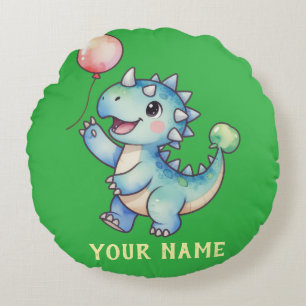 Cute Dino- Ankylosaurus Personalized Round Cushion