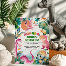 Cute Dino Dinosaur Dig Fossil Kids 3rd Birthday 