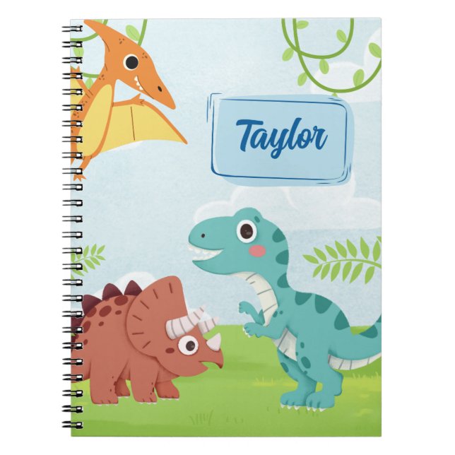 Cute Dino Dreams Notebook – Fun Journal for Kids (Front)
