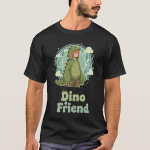 Cute Dino Friend Anime Boy - Green Dinosaur T-Shirt