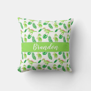 Cute dino in the tropical garden baby blanket part cushion