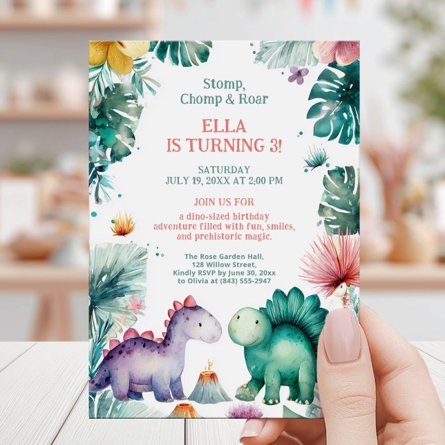 Cute Dino Jungle Birthday Fun Invitation (Creator Uploaded)