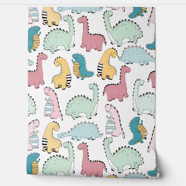 Cute Dino Kids room  Wallpaper (Unrolling)