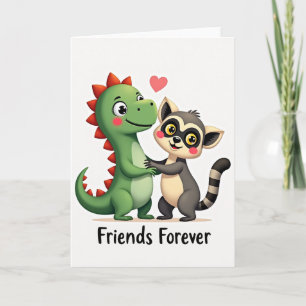 Cute Dino Lemur Forever Friend Card