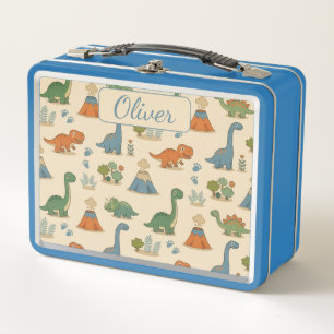 Cute Dino Metal Lunch Box