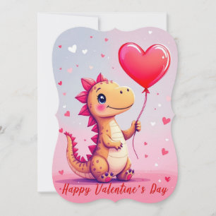 Cute "Dino-mite Valentine Holiday Card