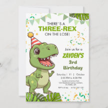 Cute Dino Party Invitation