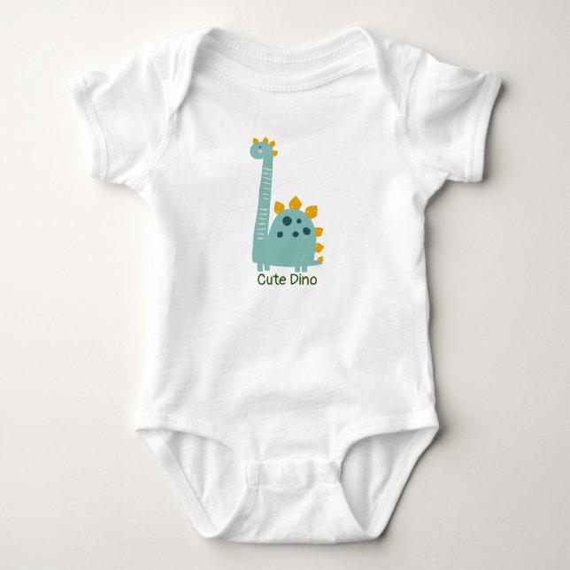 Cute Dino Personalised Baby Bodysuit (Front)