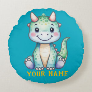 Cute Dino Personalized Round Cushion