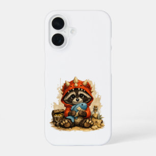 Cute Dino Raccoon iPhone Case – Kawaii Pirate