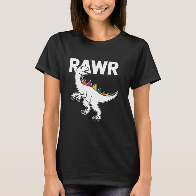 Cute Dino Rawr Dinosaur Roaring Funny Kid Dino Car T-Shirt (Front)