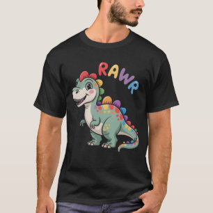 Cute Dino Rawr Dinosaur Roaring Funny Kid Dino Car T-Shirt
