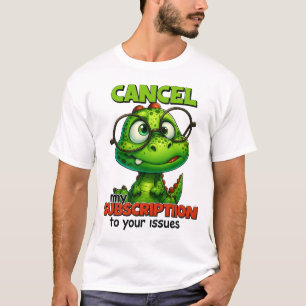 Cute Dino with Glasses Humor Tee – Cancel My Subsc