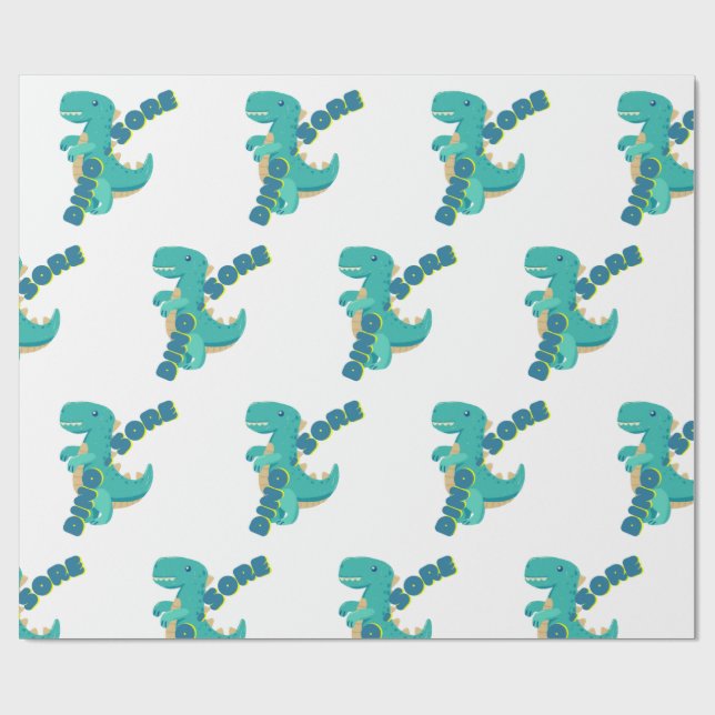 Cute dino wrapping paper (Flat)