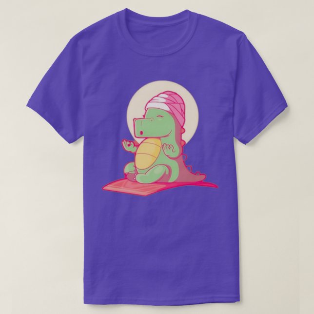 Cute Dino YogaYoga mat Flexibility Funny Yoga Medi T-Shirt (Design Front)