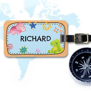 Cute Dinos Kids  Luggage Tag