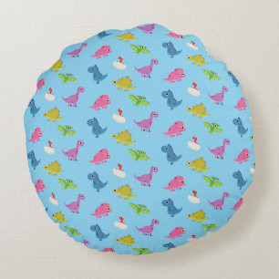 Cute Dinos Round Cushion