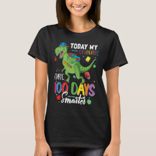 Cute Dinosaur 100 Days of School Pre K Teachers Me T-Shirt