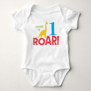 Cute Dinosaur 1st Birthday Boy Bodysuit
