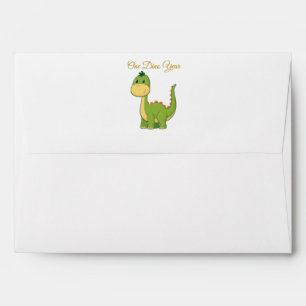 Cute Dinosaur 1st Birthday Envelope
