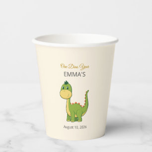 Cute Dinosaur 1st Birthday Paper Cups