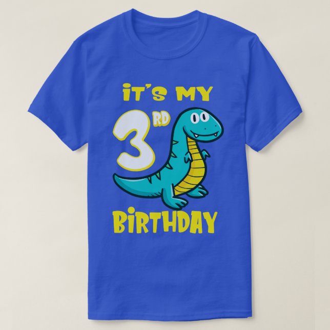 Cute Dinosaur 3rd Birthday Shirt Boys (Design Front)