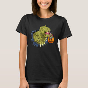 Cute Dinosaur 4th Birthday Girls Boys Youth Kid T-Shirt