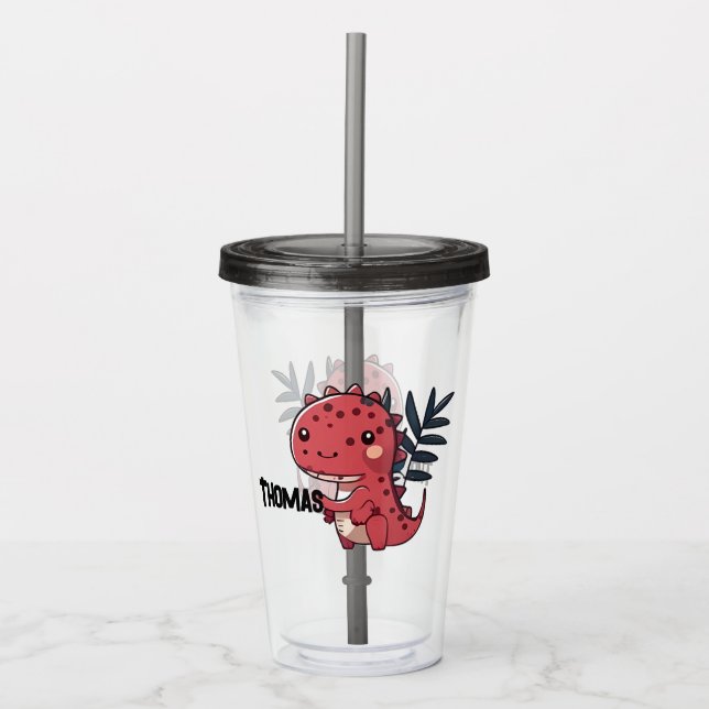 Cute Dinosaur Acrylic Tumbler (Front)