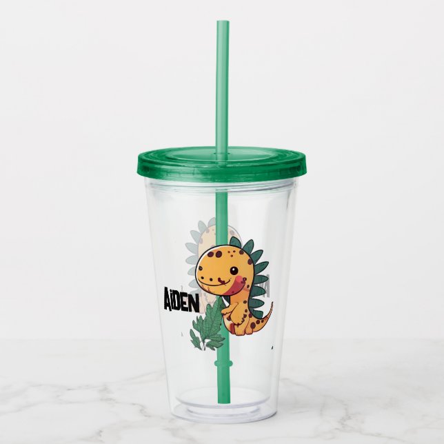 Cute Dinosaur Acrylic Tumbler (Front)